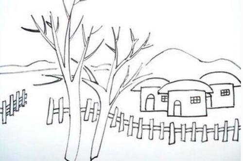 风景简笔画，都是小时候心中的景色简笔画gif搞笑图片