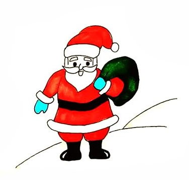 圣诞老人手账画法简笔画步骤图简笔画gif搞笑图片