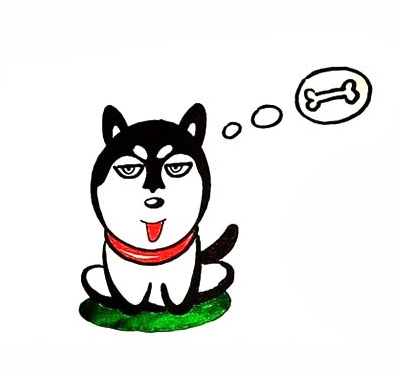 哈士奇狗动物简笔画步骤画法图简笔画gif搞笑图片