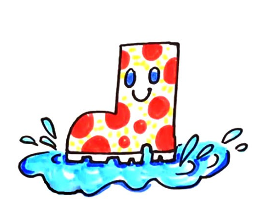 小猪佩奇最爱的雨靴和泥坑简笔画步骤图简笔画gif搞笑图片