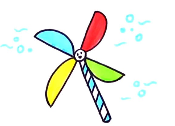 风车简笔画步骤画法教程图简笔画gif搞笑图片