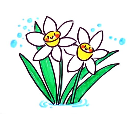 水仙花简笔画步骤画法教程图简笔画gif搞笑图片