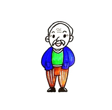 老爷爷简笔画步骤画法教程图简笔画gif搞笑图片