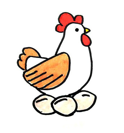 母鸡在下蛋的彩色简笔画简笔画gif搞笑图片