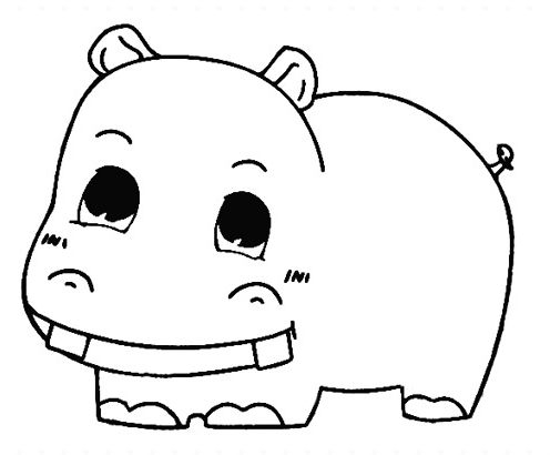 卡通河马的简笔画简笔画gif搞笑图片