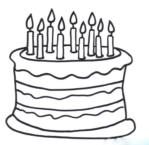 生日蛋糕的简笔画简笔画gif搞笑图片