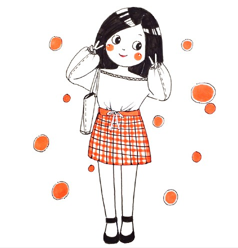 圆脸微胖的小女孩简笔画简笔画gif搞笑图片