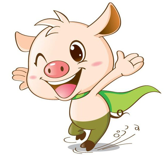 小猪卡通形象简笔画简笔画gif搞笑图片