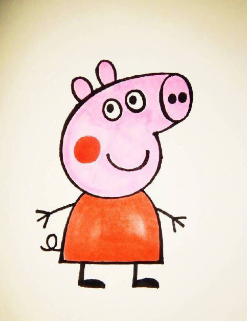小猪佩奇的简笔画简笔画gif搞笑图片
