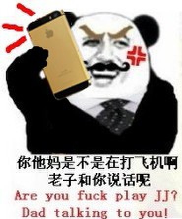 你他妈是不是在打飞机啊，老子和你说话呢（Are you fuck play JJ？Dad talking to you!）斗图啦gif搞笑图片