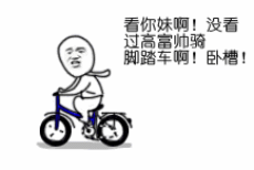 看你妹啊！没看到高富帅骑脚踏车啊！卧槽！斗图啦gif搞笑图片