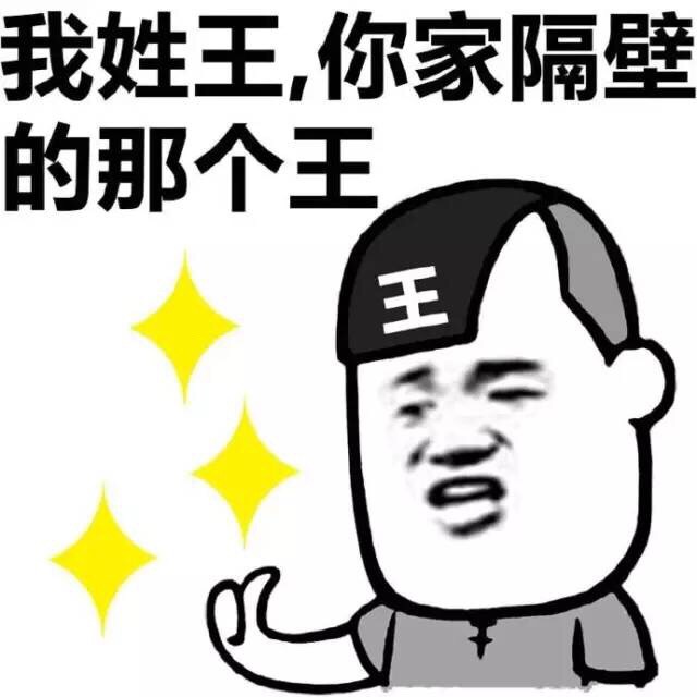 我姓王，你家隔壁的那个王斗图啦gif搞笑图片