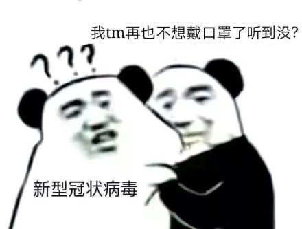 我tm再也不想戴口罩了听到没？新型冠状病毒斗图啦gif搞笑图片