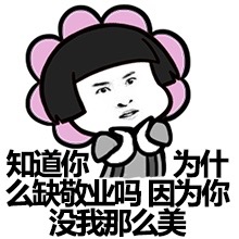 知道你为什么缺敬业吗 因为你没我那么美斗图啦gif搞笑图片