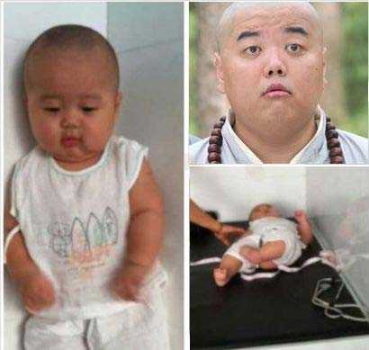 怕打针的萌宝宝与《功夫》里和周星驰搭档的那个胖纸像么？明星gif搞笑图片