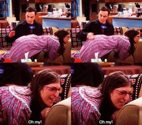 《大爆炸》 艾咪被打屁股最搞笑明星gif搞笑图片