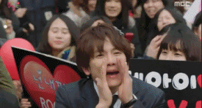 粉丝见到偶像的真实写照明星gif搞笑图片