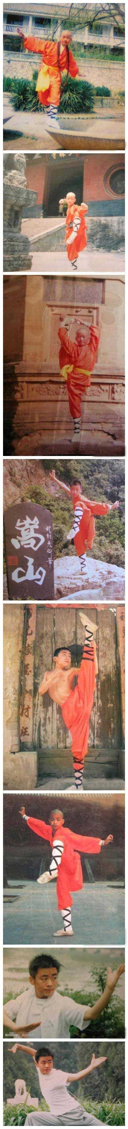 一组王宝强儿时的少林寺习武照网上曝光明星gif搞笑图片