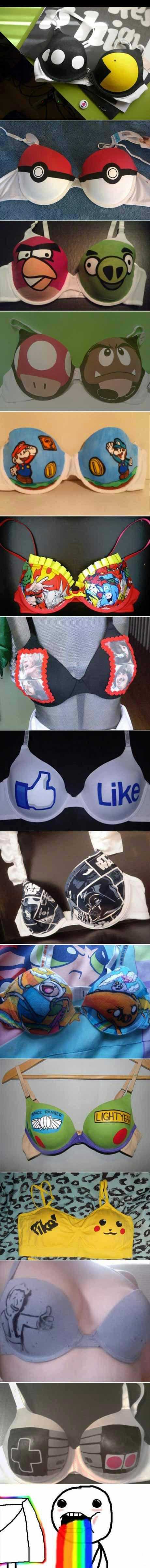 这些卡通胸罩，你钟意哪一款？器物gif搞笑图片