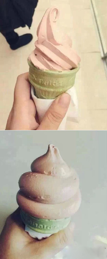 总算明白冰激凌上的那些棱角有多重要了器物gif搞笑图片