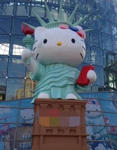 自由猫神像萌翻了器物gif搞笑图片