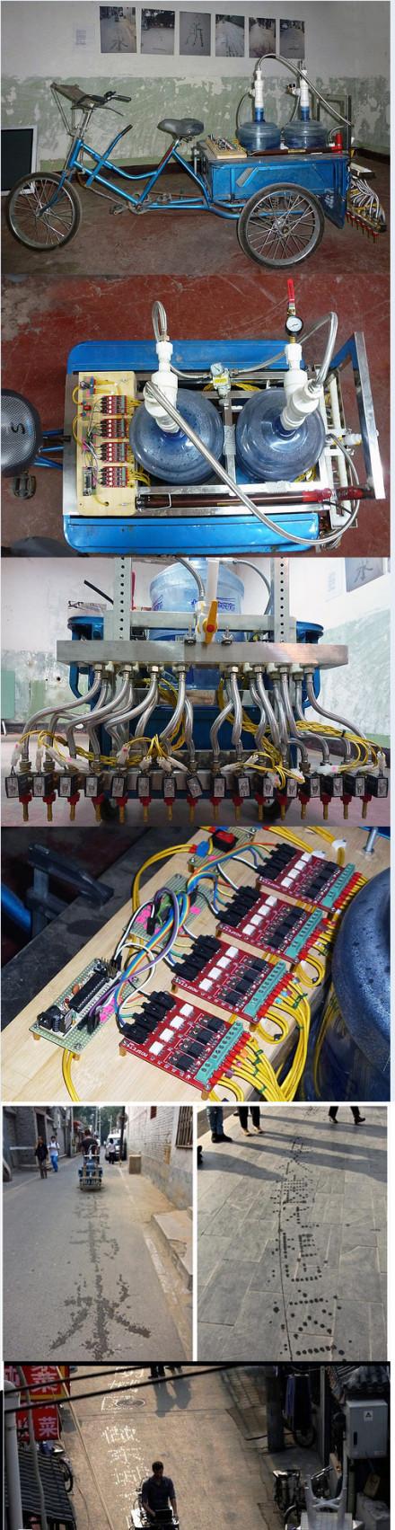 超牛的水打印机器物gif搞笑图片