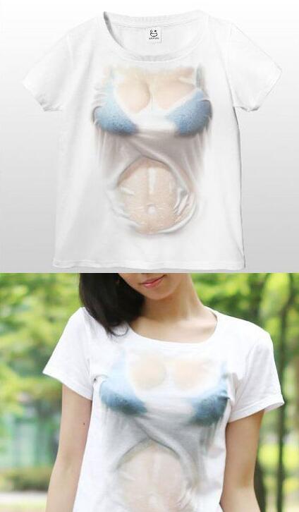 湿身T恤器物gif搞笑图片