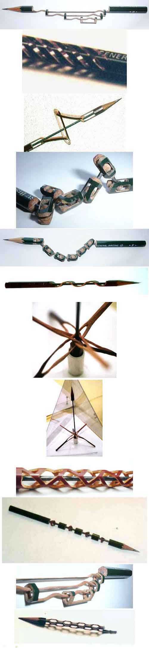 削铅笔削出的神奇器物gif搞笑图片