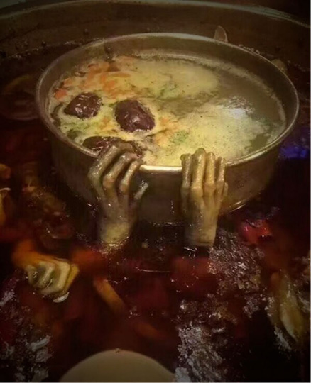 论如何将火锅吃出恐怖片的效果器物gif搞笑图片