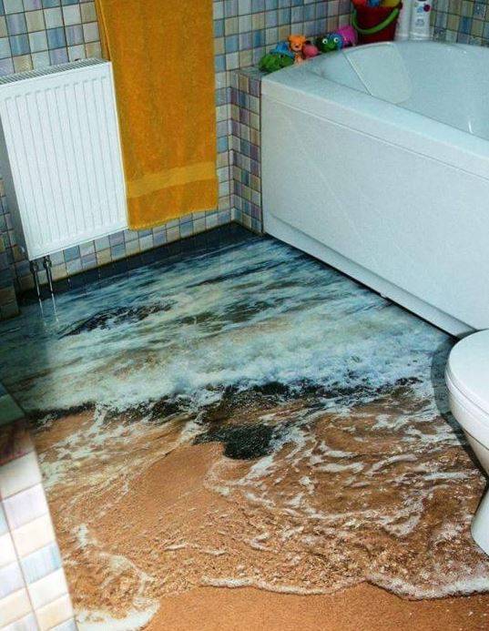 3D浴室地板器物gif搞笑图片