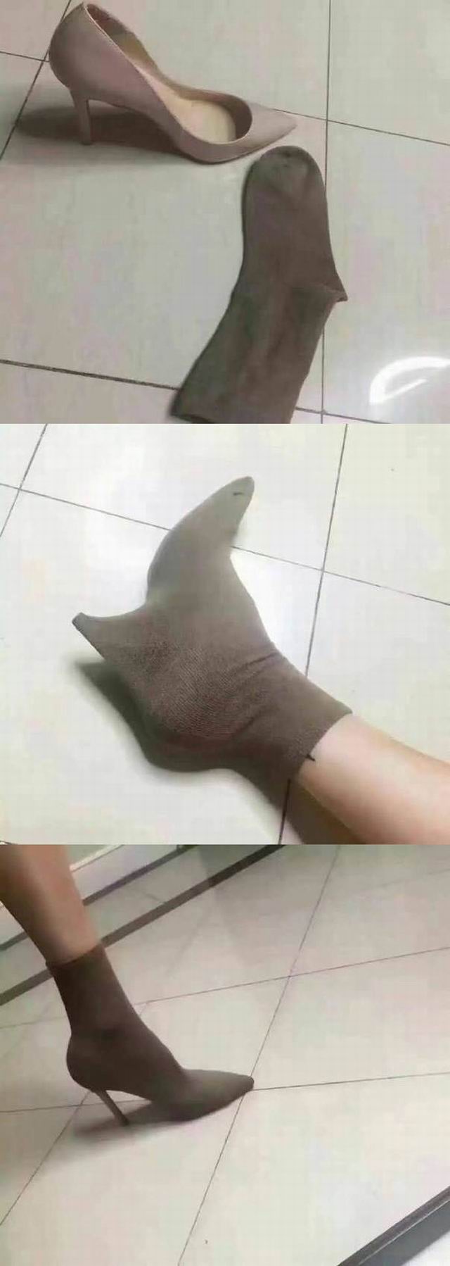 冬天买不起靴子你可以这样器物gif搞笑图片