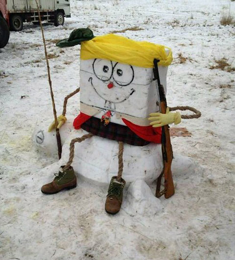 海绵宝宝当上站岗队长了器物gif搞笑图片