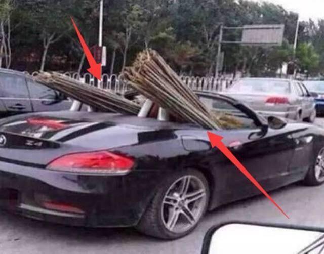 土豪真是任性，把豪车当农用车使了器物gif搞笑图片