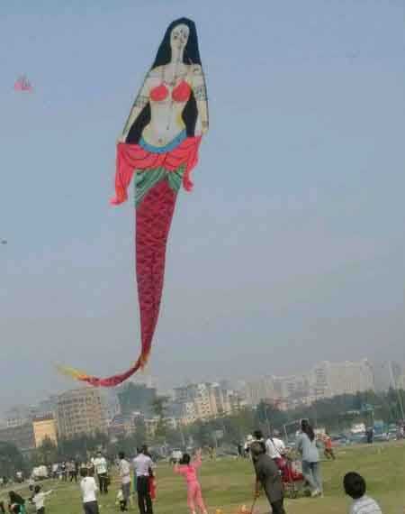 美人鱼风筝器物gif搞笑图片