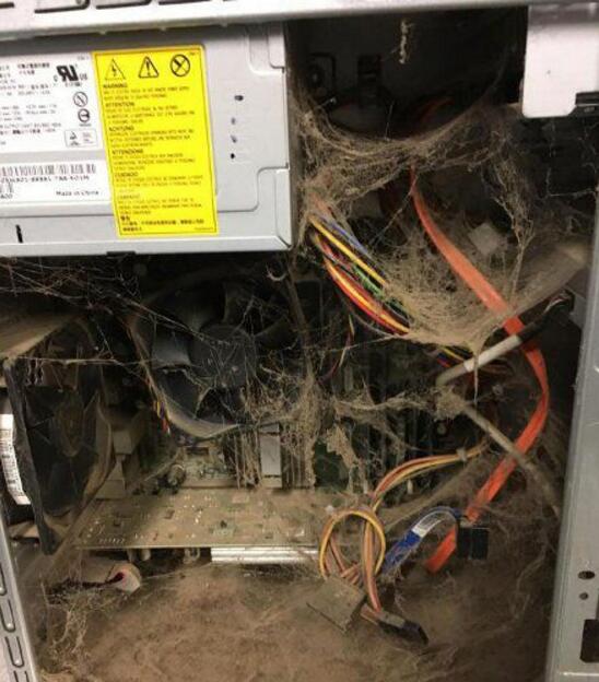 有位网友觉得电脑用久了，变得很卡，于是拿去修，当主机被拆开那一刻，维修人员都哭了器物gif搞笑图片