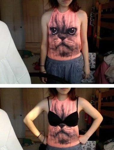 戴墨镜的T恤是不是酷呆了器物gif搞笑图片