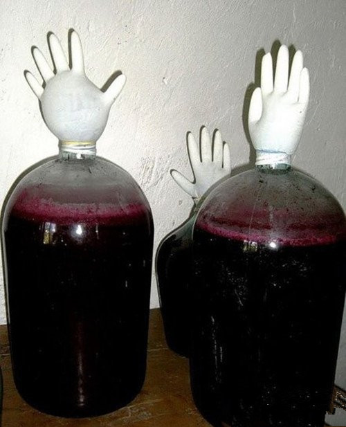 用手套套红酒瓶简直丧心病狂啊！器物gif搞笑图片