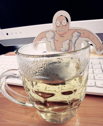 大冬天的泡个温泉真舒服器物gif搞笑图片