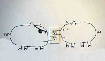 这是谁家的小朋友画的？鼻子好萌器物gif搞笑图片