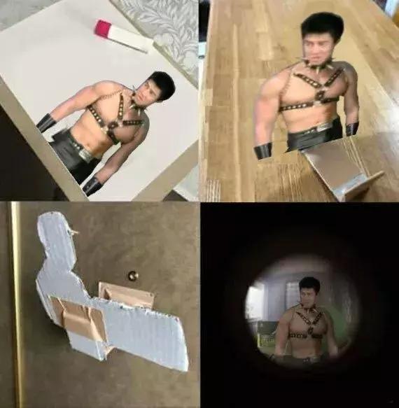 完全不敢开门器物gif搞笑图片