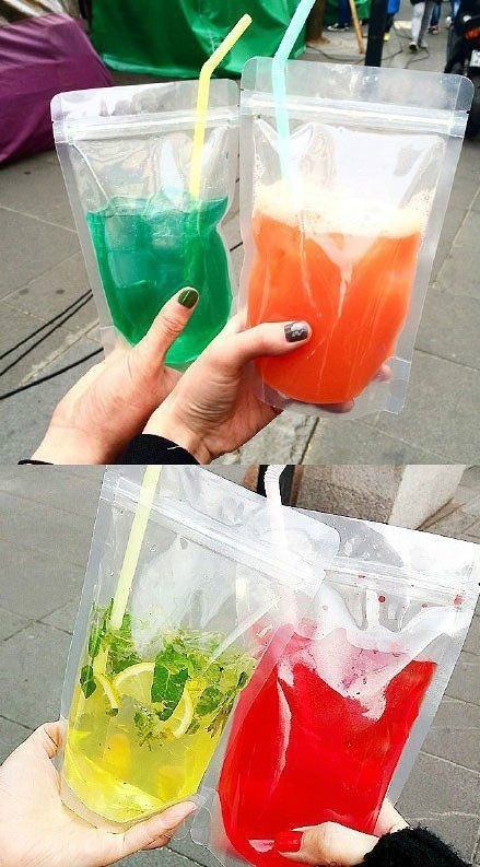 冰镇袋装鸡尾酒～器物gif搞笑图片