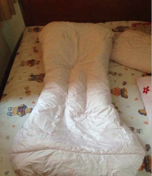 前天帮女同事叠的被子器物gif搞笑图片