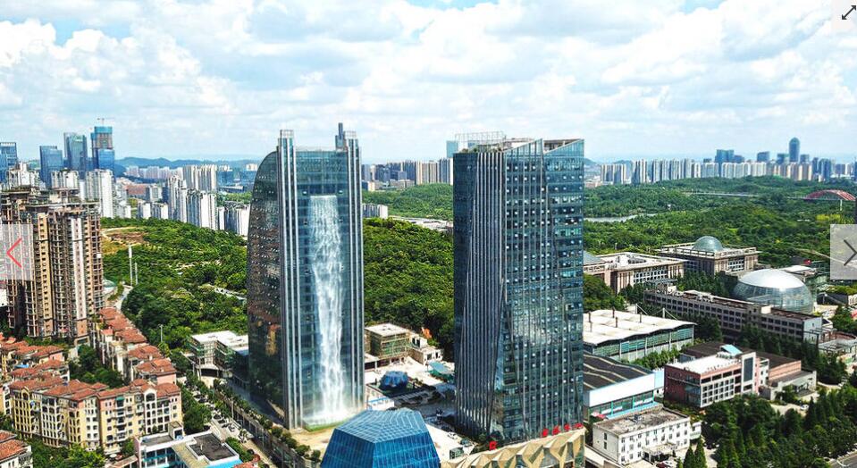 大楼瀑布器物gif搞笑图片