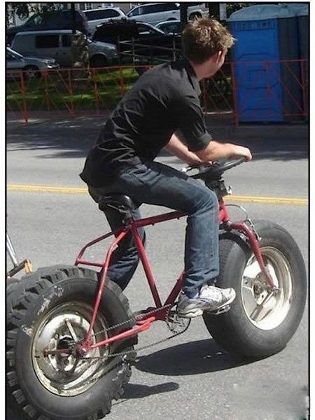 自己改装后的自行车器物gif搞笑图片