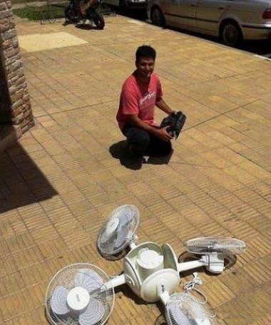 阿三哥的自制无人机器物gif搞笑图片