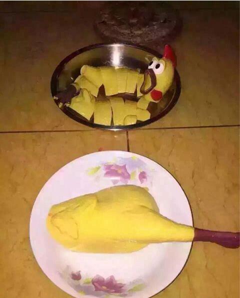 今天学着做了一道白切鸡器物gif搞笑图片