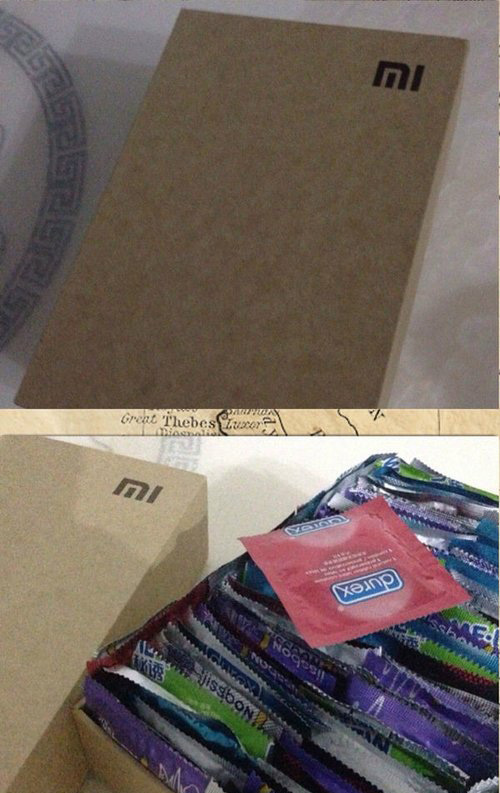 女友送的小米，打开一看，我腰疼了器物gif搞笑图片