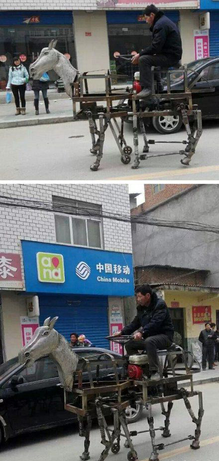 自制马车，毫不差于高档的器物gif搞笑图片
