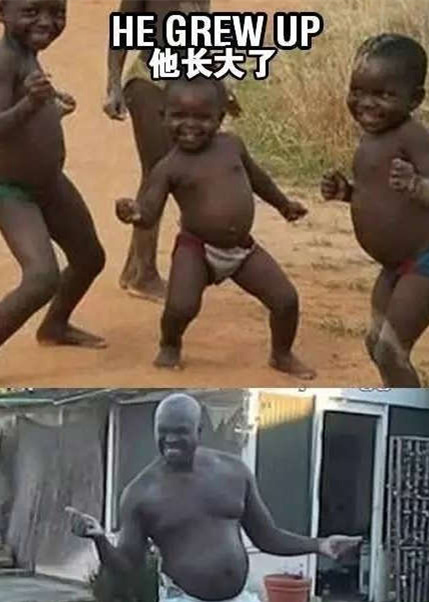 我们熟知的这个小黑孩长大了人物gif搞笑图片