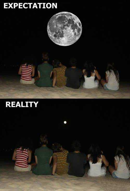 去海边看月亮的期望与现实人物gif搞笑图片